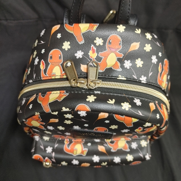 Loungefly Pokemon Charmander Black and Orange Mini Backpack - Picture 3 of 11